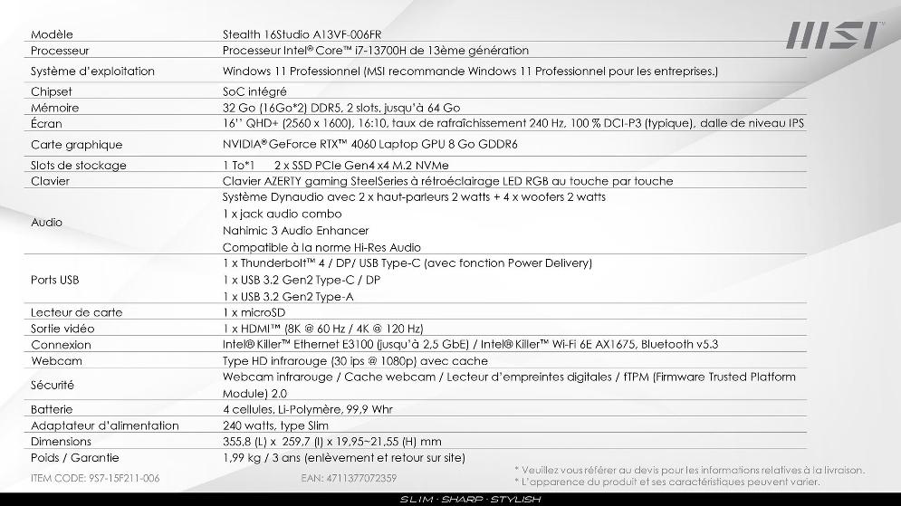 pc msi stealth