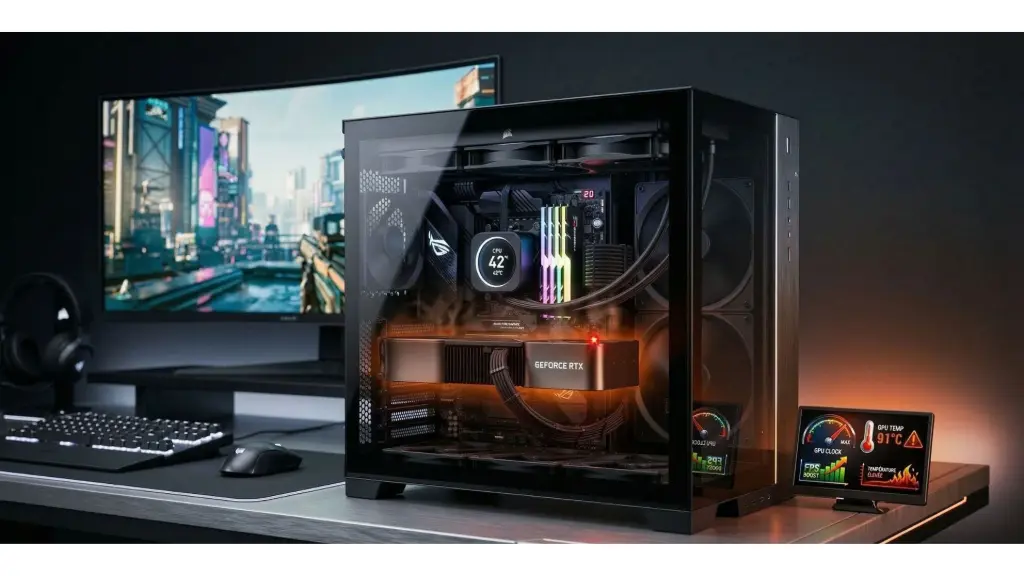 température GPU élevée 91°C sur PC gamer avec RTX, problème de surchauffe et refroidissement insuffisant en jeu