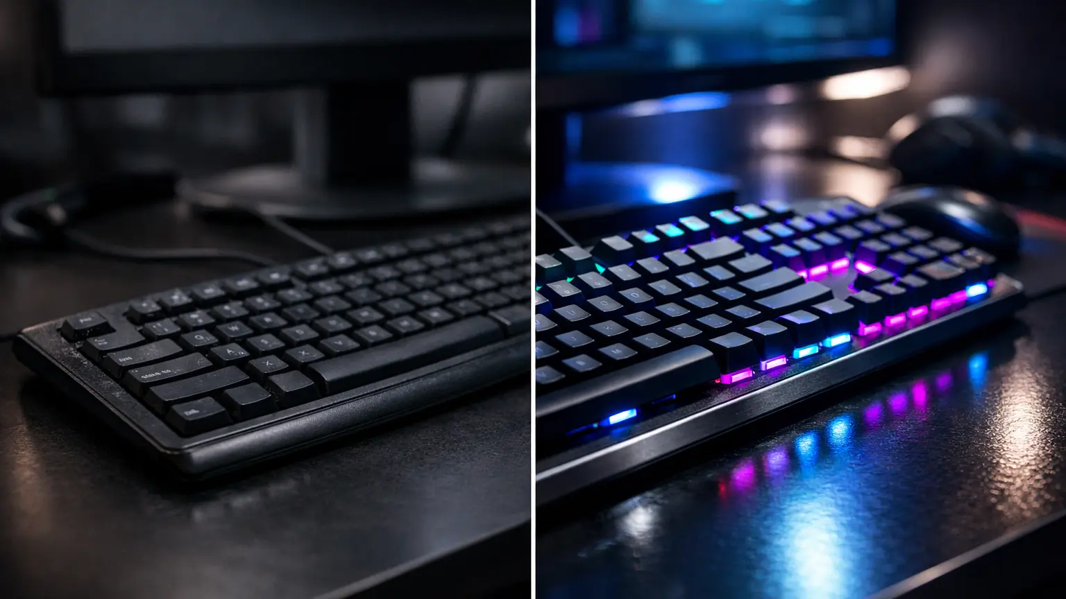 clavier mécanique vs clavier membrane comparatif gaming RGB rétroéclairé