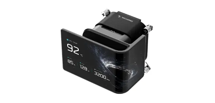Pump block of the DeepCool SilentNox Pro 360 watercooling with curved screen
