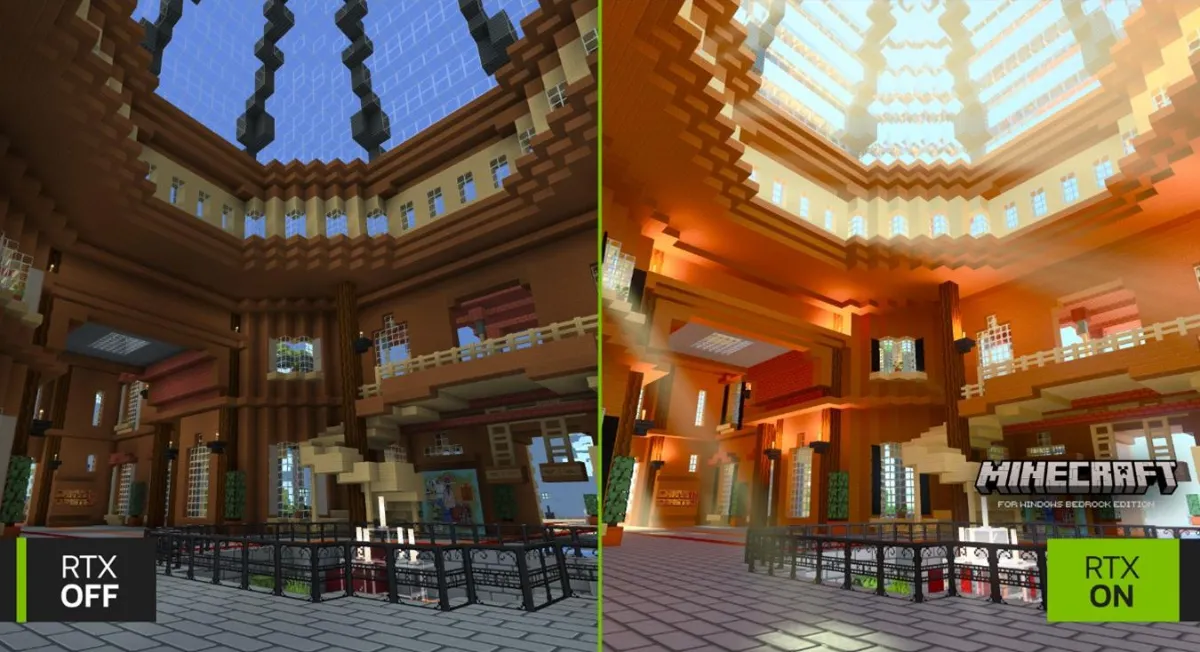 NVIDIA comparison: ray tracing off vs on in a game