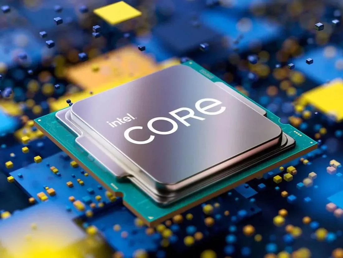 Processeur Intel Core posé sur un circuit imprimé