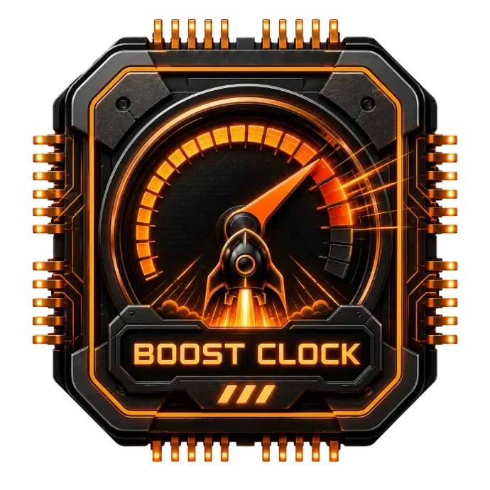 Illustration of a counter showing a processor’s boost frequency