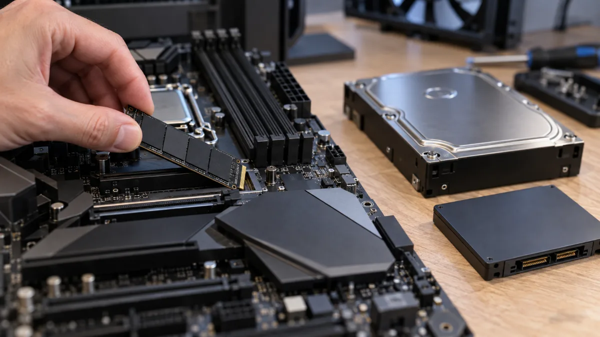 Installing an M.2 NVMe SSD in a PC instead of a SATA hard drive