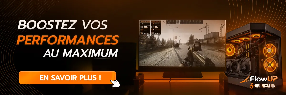 FlowUP service banner for optimising the performance of a gaming PC