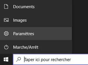 Selecteer het tandwielpictogram Windows Startmenu: pictogram Instellingen
