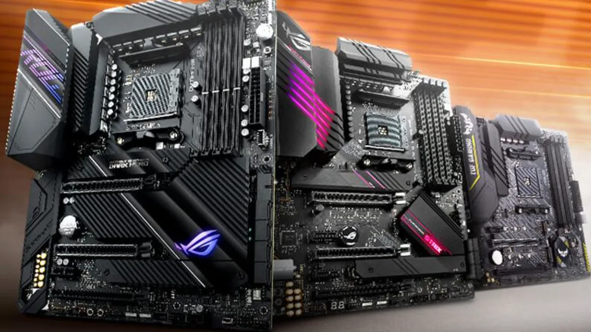 Gamer-pc-moederbord met zijn aansluitingen