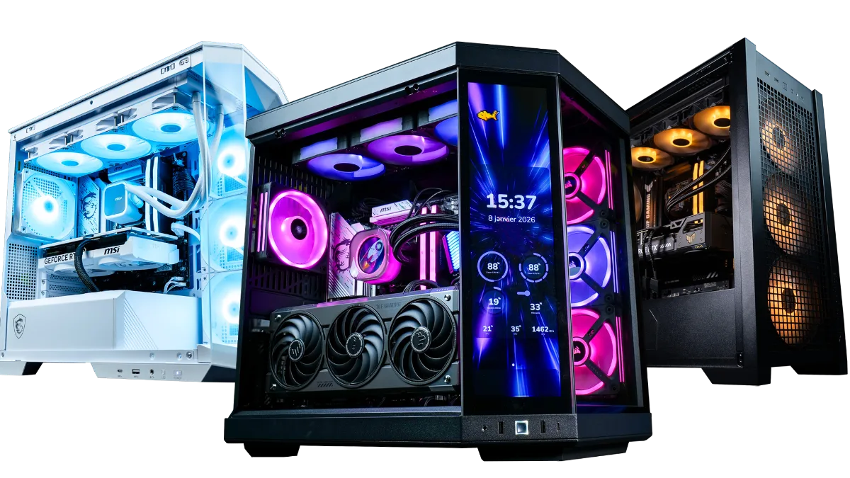 PC gamer FlowUP à boîtier vitré avec éclairage RGB