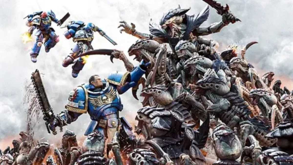 Space Marines face à une horde de Tyranides dans Space Marine 2