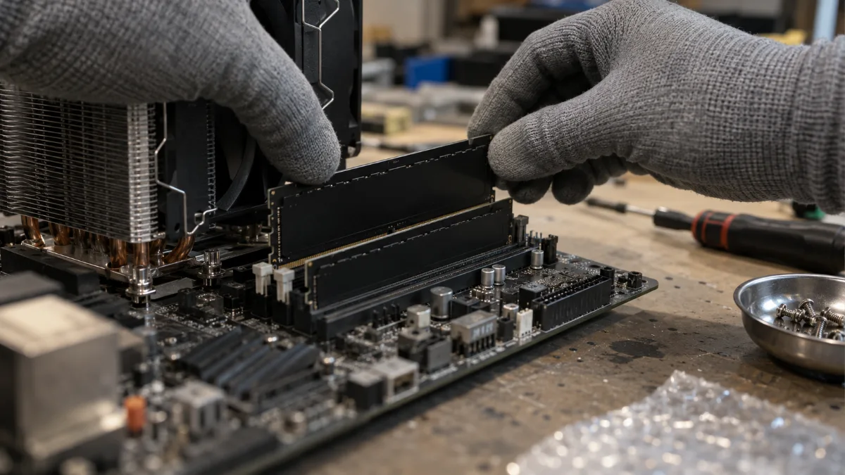 Montage de deux barrettes de RAM en double canal dans un pc gamer 800 euros