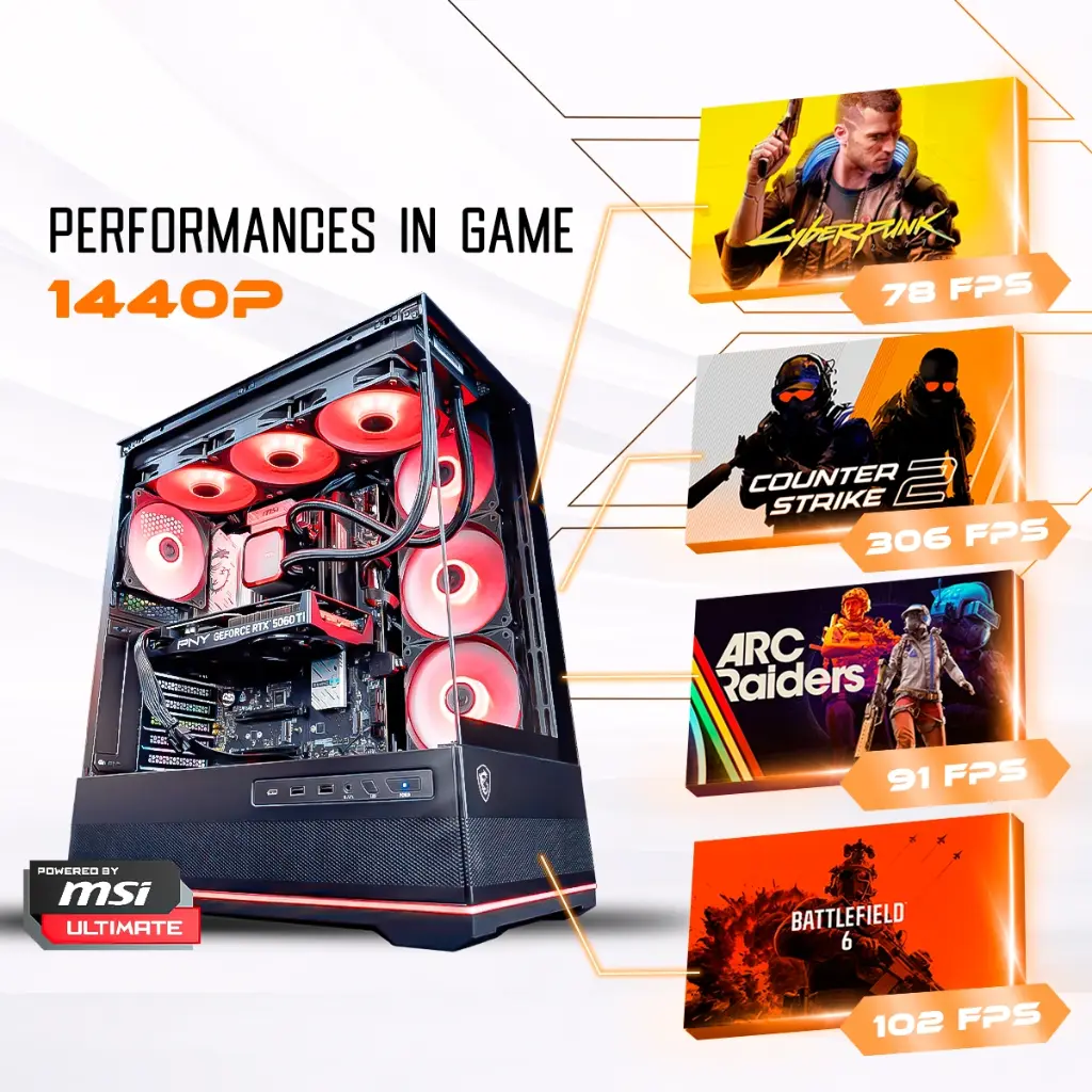 PC Rubis GeForce RTX™ 5060 Ti 16GB Powered by MSI