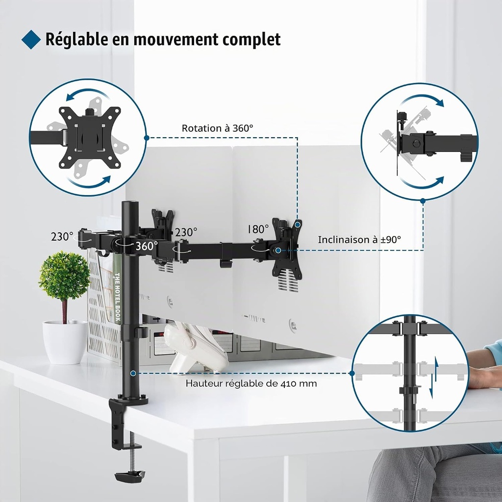 BONTEC Support 2 Ecran, 13-32 Pouces