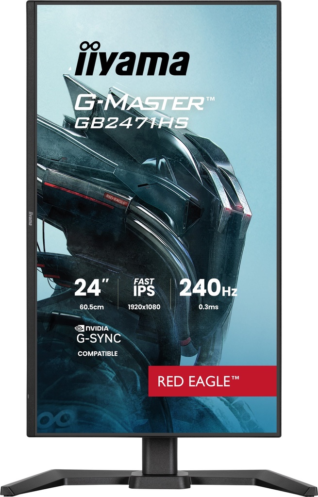 IIyama G-Master Red Eagle 24" / 240Hz / FHD / Fast IPS / Plat - Écran PC