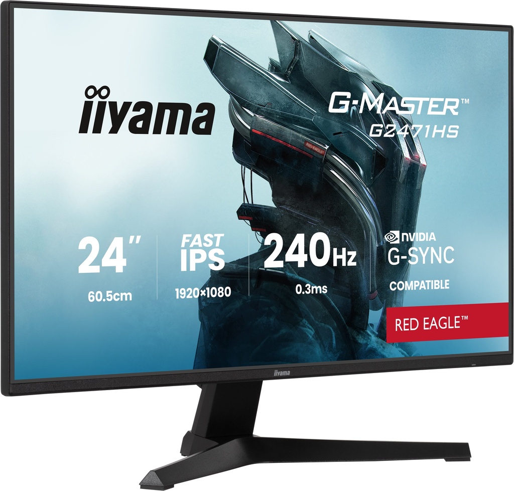 IIyama G-Master Red Eagle 24" / 240Hz / FHD / Fast IPS / Plat - Écran PC