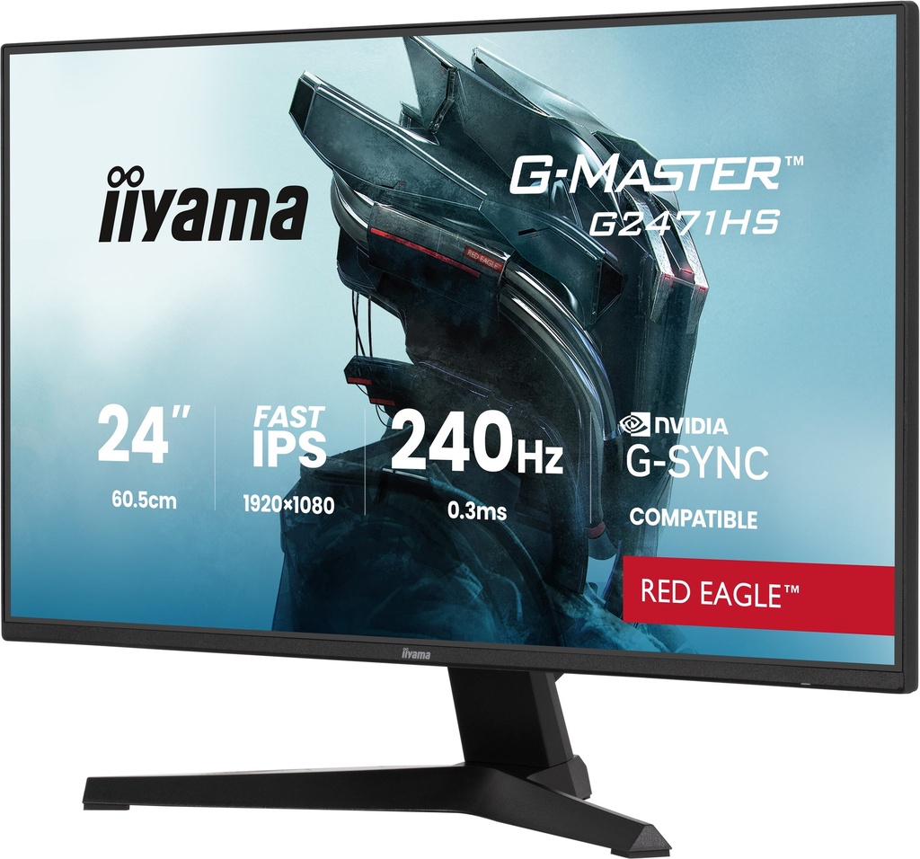 IIyama G-Master Red Eagle 24" / 240Hz / FHD / Fast IPS / Plat - Écran PC