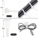 SOULWIT - Kit complet de gestion des câbles - 200 pièces - Blanc