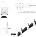 SOULWIT - Kit complet de gestion des câbles - 200 pièces - Blanc