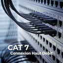  Folishine - Câble Ethernet Cat 7 plat noir 10 m