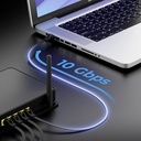  Folishine - Câble Ethernet Cat 7 plat noir 10 m