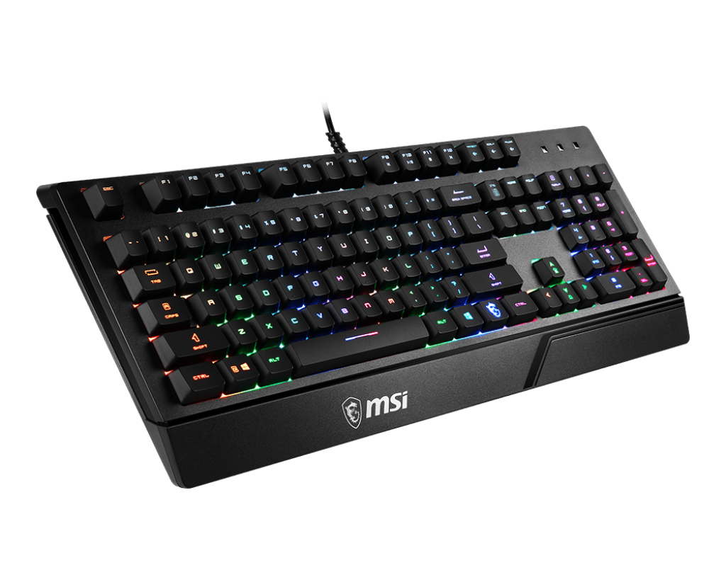 Clavier gaming MSI Vigor GK20 FR noir avec rétroéclairage RGB dynamique et design ergonomique pour setup PC gamer FlowUP
