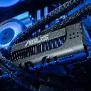 Gros plan du waterblock Cooler Master MasterLiquid 360L ARGB sur la carte mère du PC gamer Cheetoh Remastered