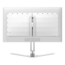 Vue arrière de l'écran PC gamer plat Philips Evnia de 27 pouces montrant son pied ergonomique blanc et son design moderne pour setup FlowUP