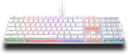 Vue de face clavier mécanique Cougar Ultimus EX blanc avec rétroéclairage RGB multicolore et touches mécaniques haute précision FlowUP