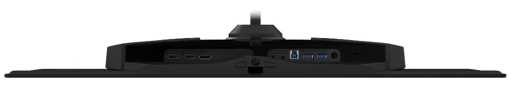 Vue dessous connectiques écran PC gamer Gigabyte AORUS FO32U2 32 pouces 4K 240Hz HDMI 2 1 DisplayPort USB C USB 3 0