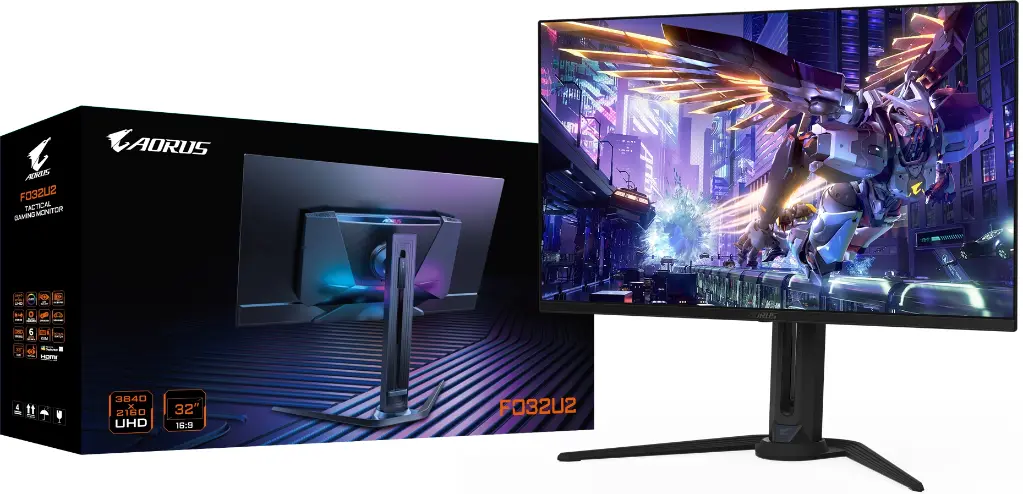 Écran PC gamer Gigabyte AORUS FO32U2 32 pouces 4K UHD QD OLED 240Hz avec boîte produit officielle gaming premium