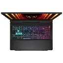 Vue dessus clavier RGB 4 zones du PC portable gamer MSI Katana 15 RTX 5070 Intel Core i7 14650HX écran Full HD 144Hz design noir