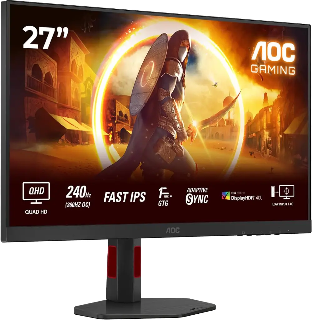 Écran PC gamer AOC 27 pouces QHD 240Hz dalle Fast IPS avec Adaptive Sync pour setup gaming FlowUP