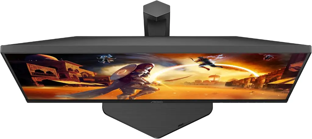 Vue de dessus de l'écran PC gamer AOC 27 pouces QHD 240Hz avec pied ergonomique et design ultra fin pour FlowUP