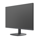 Vue de trois-quarts de l'écran plat Cooler Master noir éteint mettant en avant son design élégant et ses bordures latérales ultra fines