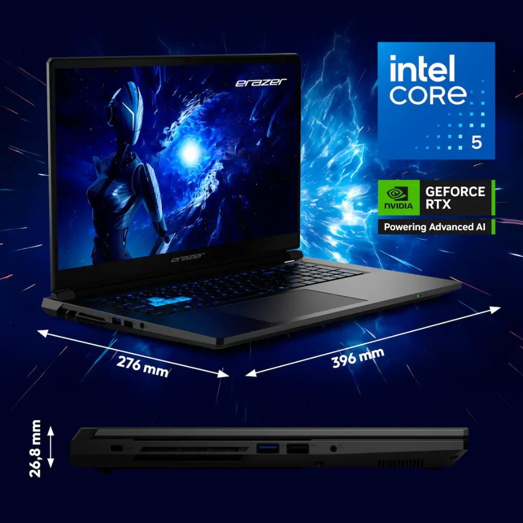 ERAZER Scout 17" E1 / RTX 5050 / I5 13420H / 16GB DDR5 / 144Hz