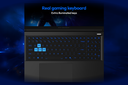 Clavier rétroéclairé gaming du PC portable ERAZER Scout E1 RTX 5050 Intel Core i5 17 pouces 144Hz touches illuminées blue