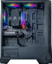Vue d'ensemble PC gamer Typhoon FlowUP avec éclairage ARGB complet, ventirad Arctic Freezer 36 et carte graphique NVIDIA GeForce RTX 5050 8GB