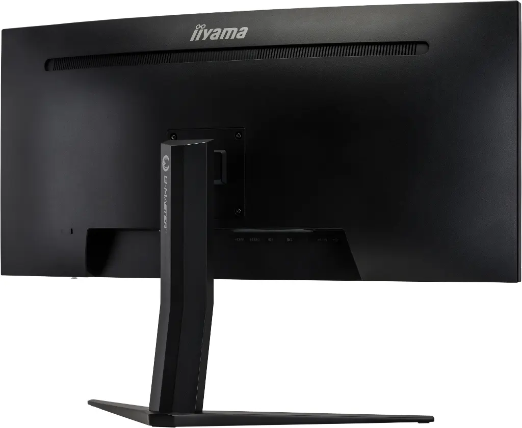 Vue arrière de l'écran PC gamer incurvé IIyama GCB3480WQSU Red Eagle 34 pouces avec pied ergonomique G-Master pour FlowUP