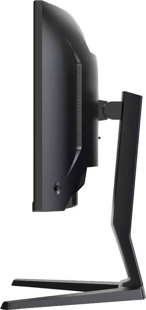 Vue de profil de l'écran PC gamer incurvé IIyama GCB3486WQSCP-B1 Gold Phoenix avec pied ergonomique pour setup FlowUP