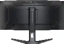 Vue arrière complète de l'écran PC gamer incurvé IIyama GCB3486WQSCP-B1 Gold Phoenix avec pied ergonomique pour setup FlowUP