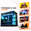 PC gamer Rainbow V2 GEFORCE RTX™ 5070 Ti avec éclairage ARGB arc-en-ciel et performances 1440p surdes jeux comme Fortnite et Cyberpunk