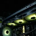 Gros plan sur des ventilateurs Cooler Master du PC gamer Fuego, affichant un éclairage ARGB circulaire vert citron intense