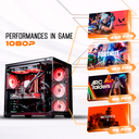 Performances gaming du PC Banger en 1080p : 452 FPS sur Valorant, 183 FPS sur Fortnite et 96 FPS sur Arc Raiders