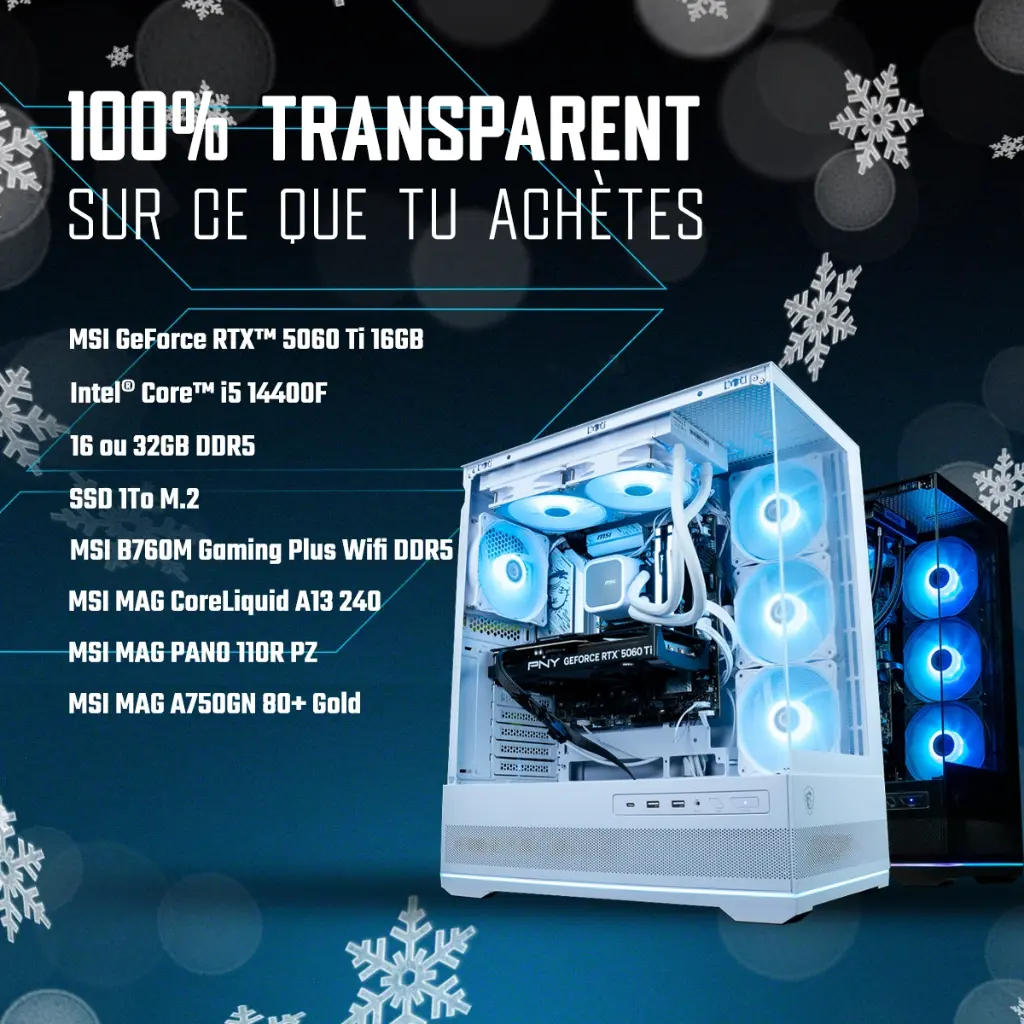 PC Rubis GeForce RTX™ 5060 Ti 16GB Powered by MSI