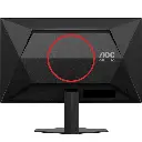 Vue arrière de l'écran PC gamer AOC 25G4SRE montrant son châssis noir angulaire avec le logo AOC GAMING et un cercle rouge décoratif central