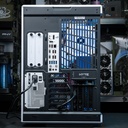 Vue arrière du Touch Ultimate : connectique ASUS ROG, alimentation blanche et slots d'extension du boîtier Hyte