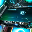 Vue rapprochée du waterblock Arctic Liquid Freezer III avec éclairage ARGB circulaire bleu sur carte mère MSI à l'intérieur du PC gamer Ascent X3D GEFORCE RTX™ 5080