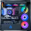 Vue intérieure complète du PC gamer Arctic GEFORCE RTX™ 5080 avec carte graphique MSI, watercooling Arctic Liquid Freezer III et ventilateurs ARGB