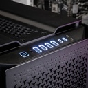 Panneau supérieur boîtier PC TITAN X avec ports USB C USB A bouton power rétroéclairé design airflow premium