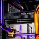 Détail carte mère et watercooling custom PC TITAN X Threadripper 7960X double RTX 5090 ultra performante