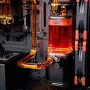 Réservoir liquide RGB watercooling custom PC TITAN X double RTX 5090 station IA haute performance